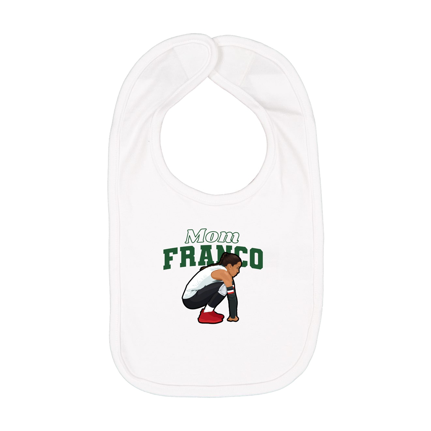 Infant Bib — Mothers Day Block in White