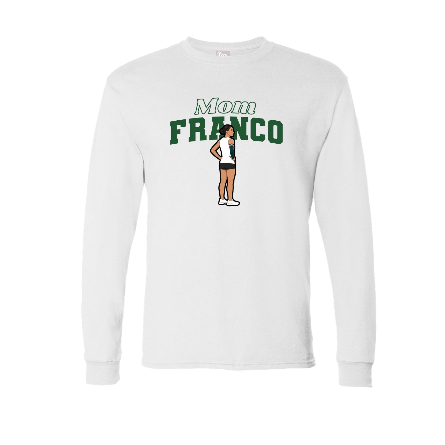 Long Sleeve Tee — Mothers Day Block in White