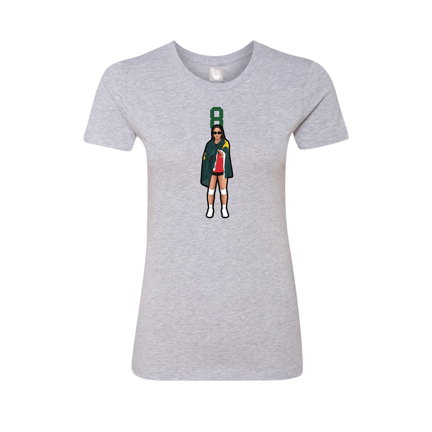 Womens Tee — Number Top in Grey