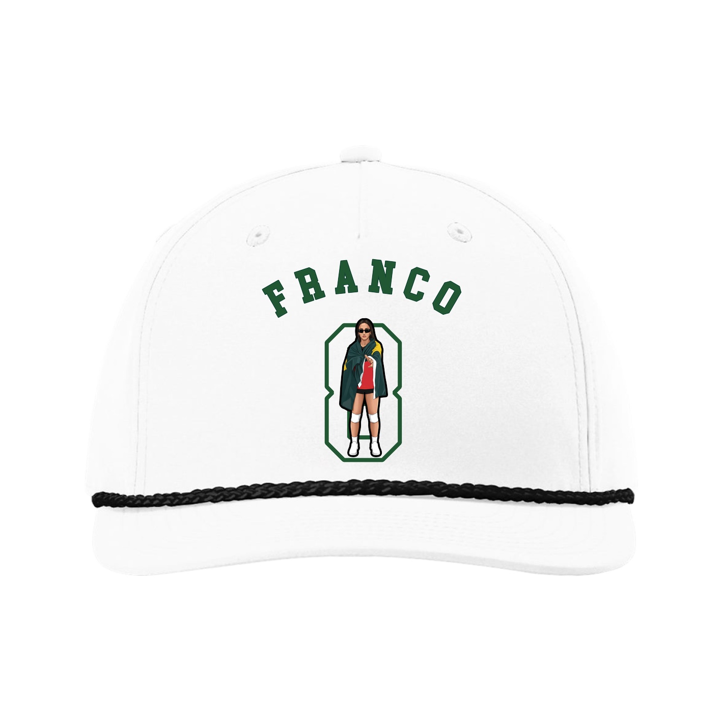 Five-Panel Classic Rope Cap — Shirsey Arch in White