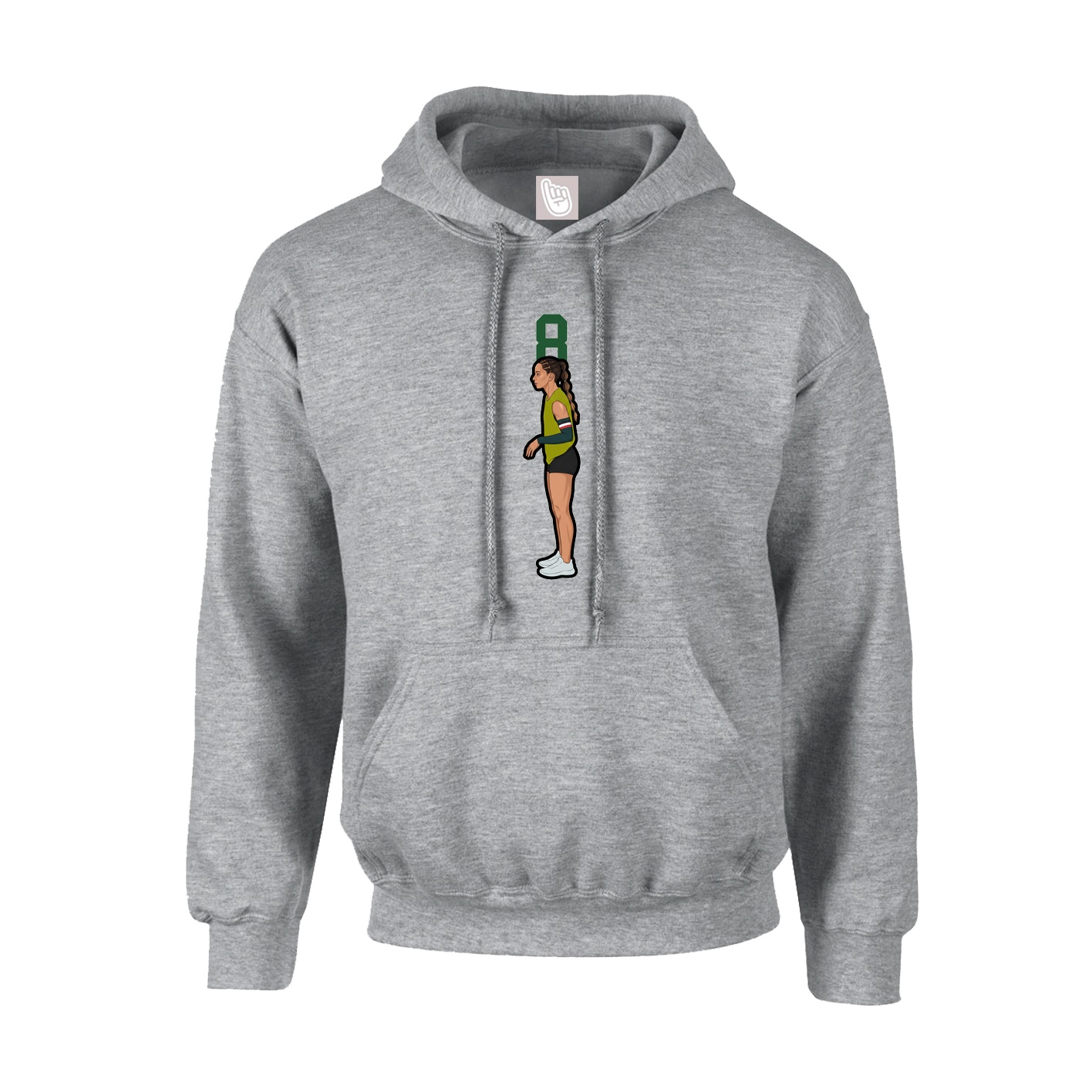 Hoodie — Number Top in Grey