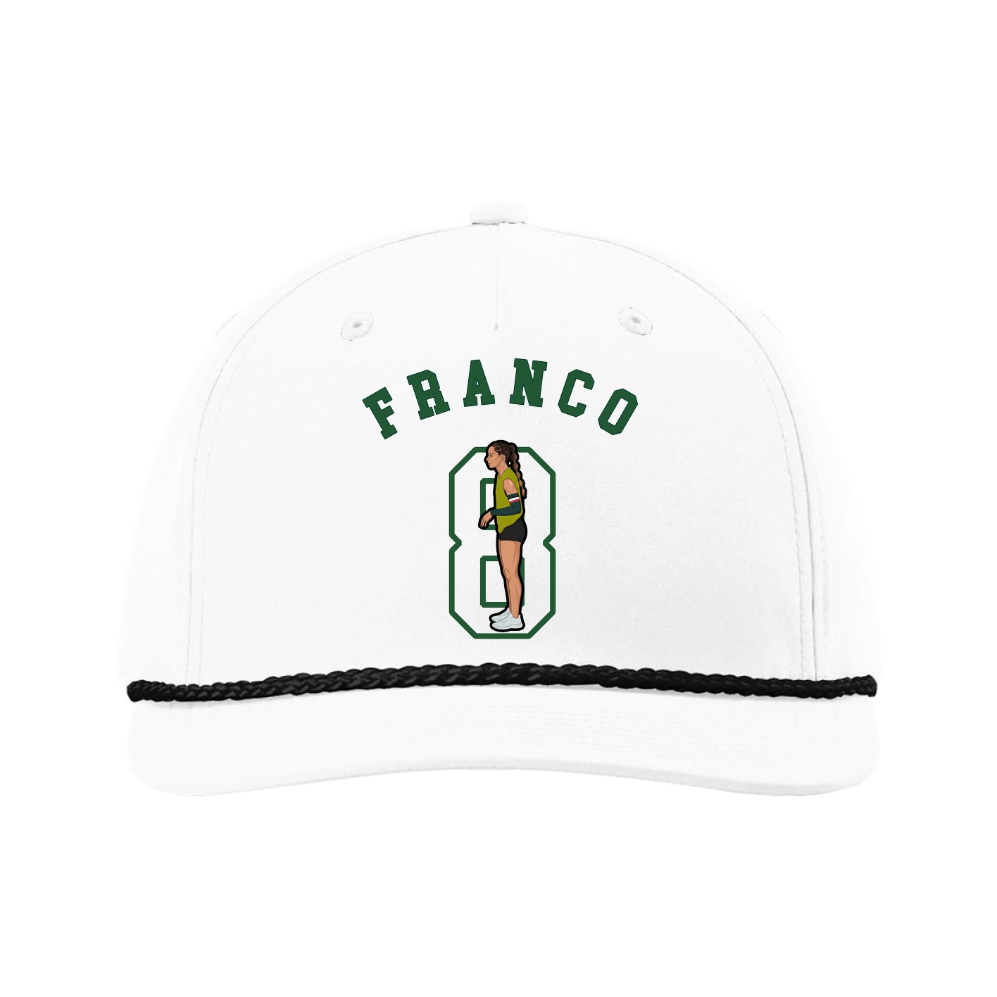 Five-Panel Classic Rope Cap — Shirsey Arch in White
