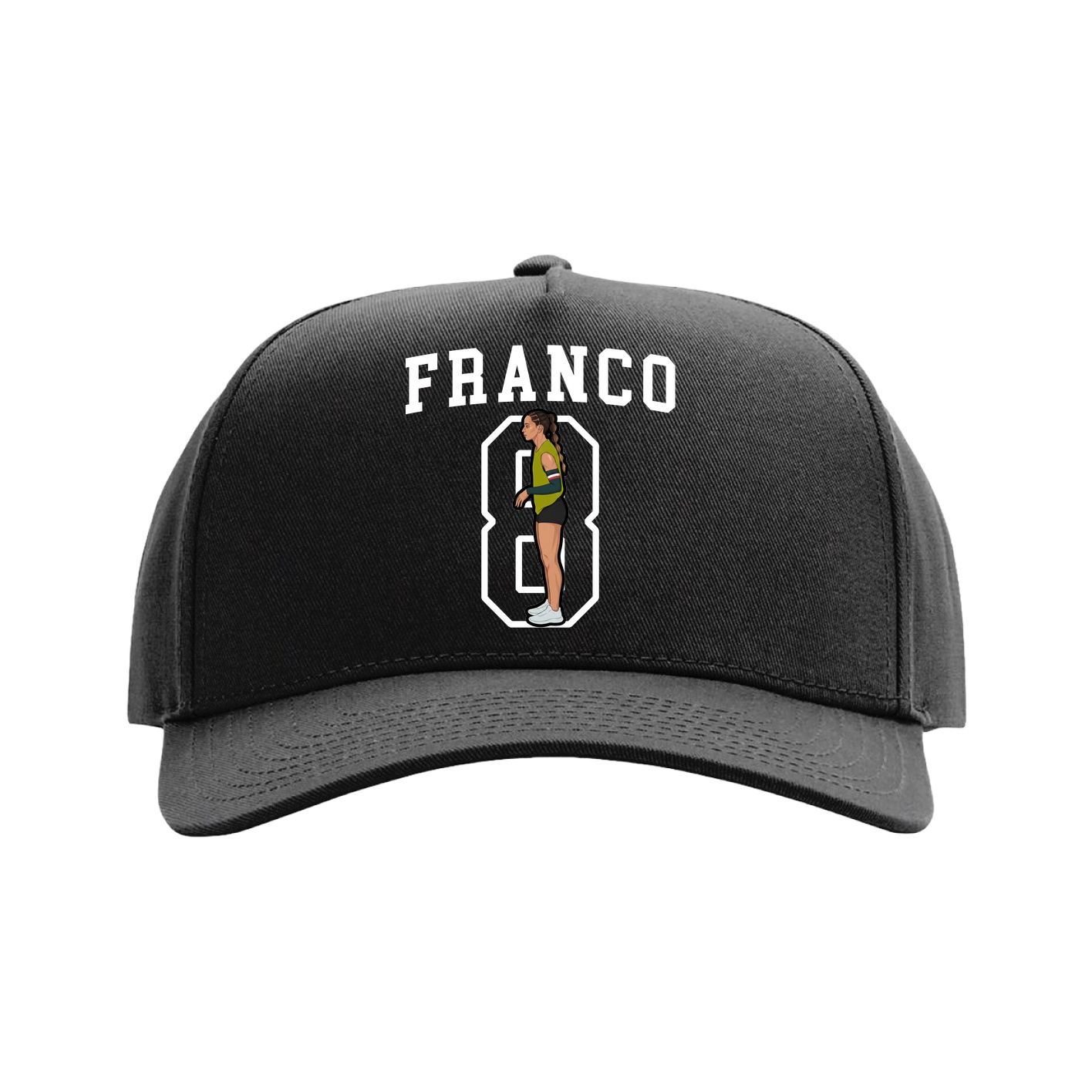 Full Fabric Five-Panel Champ Cap — Shirsey in Black