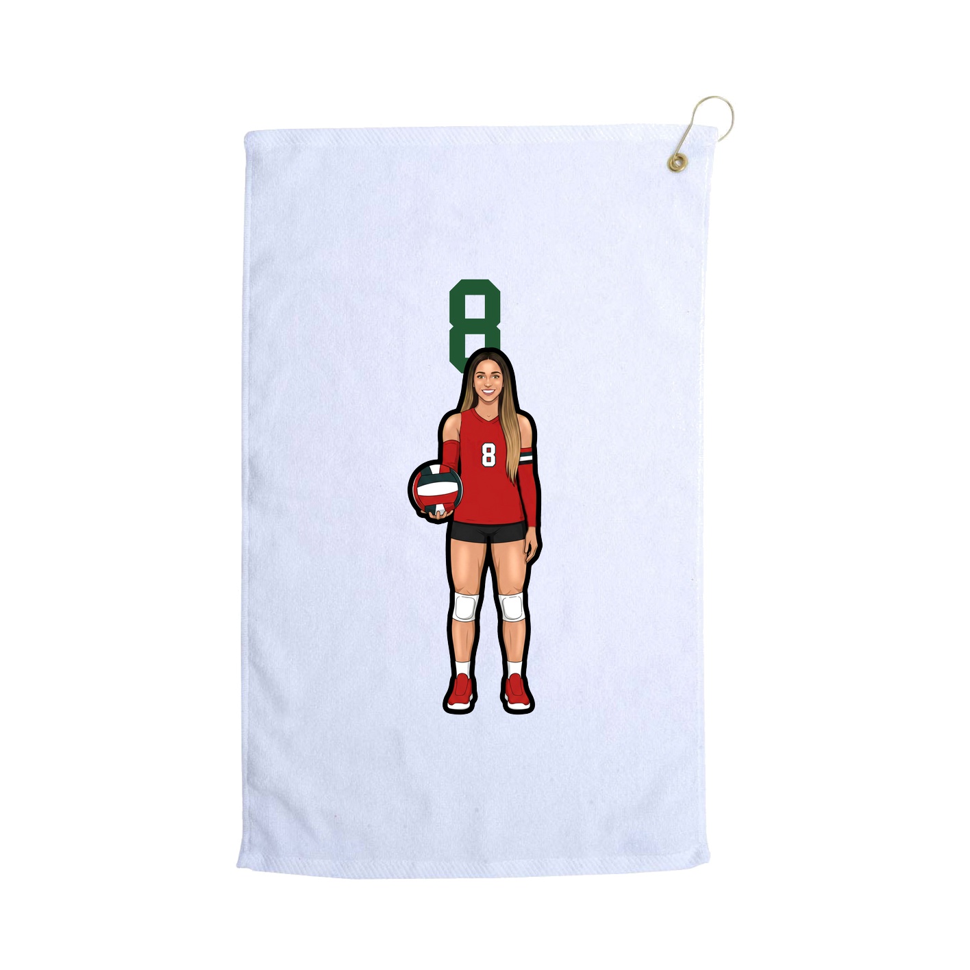Golf Towel — Number Top in White