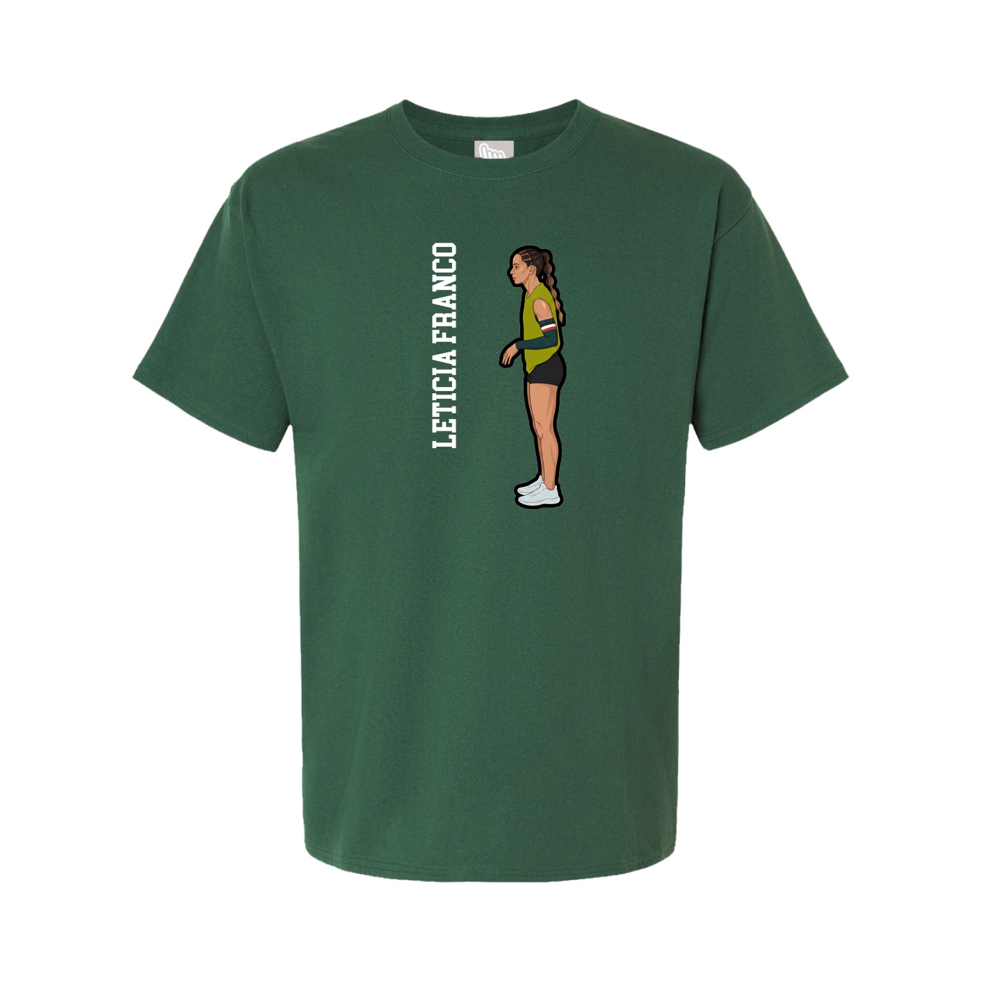 Youth Tee — Name Vertical in Green