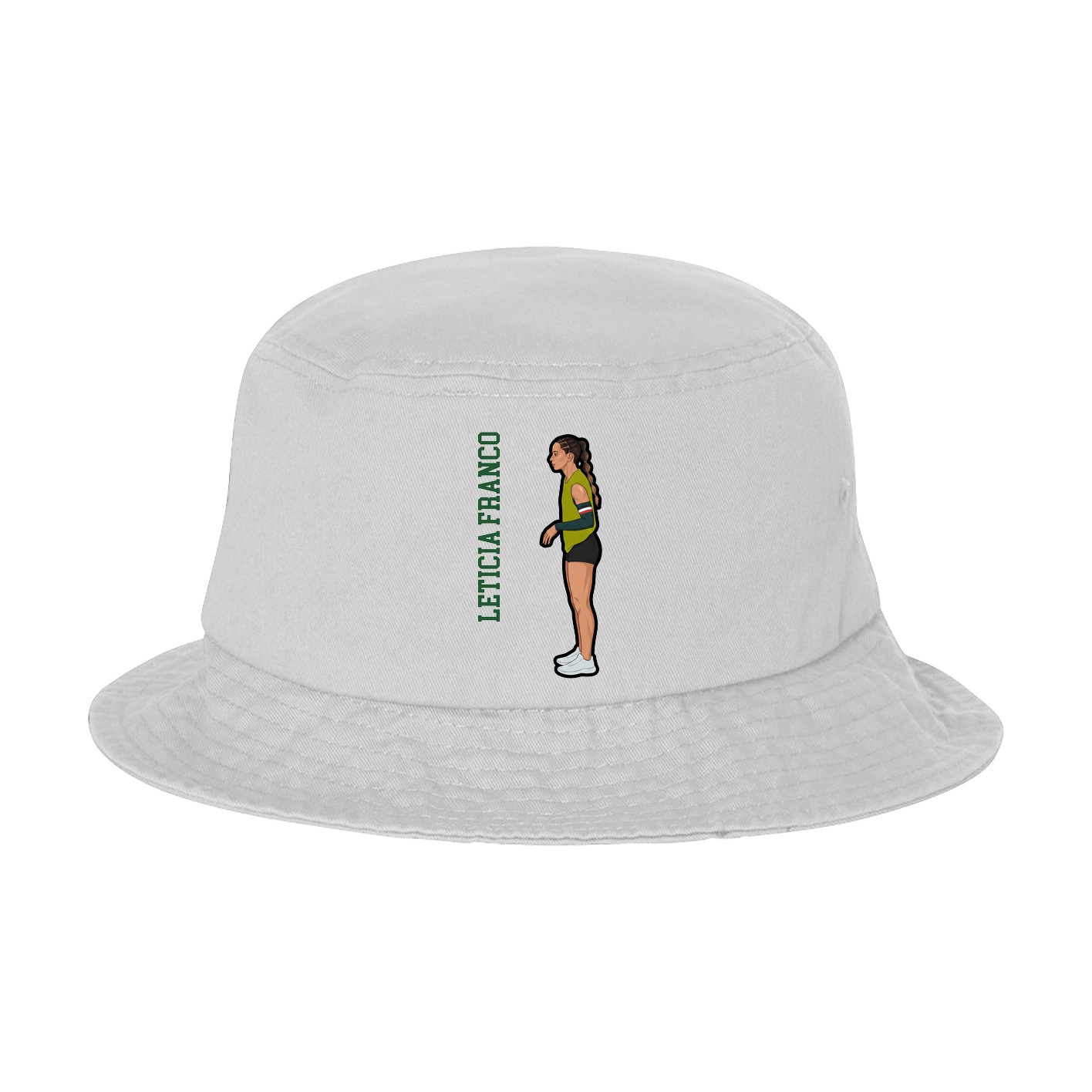 Bucket Cap — Name Vertical in White