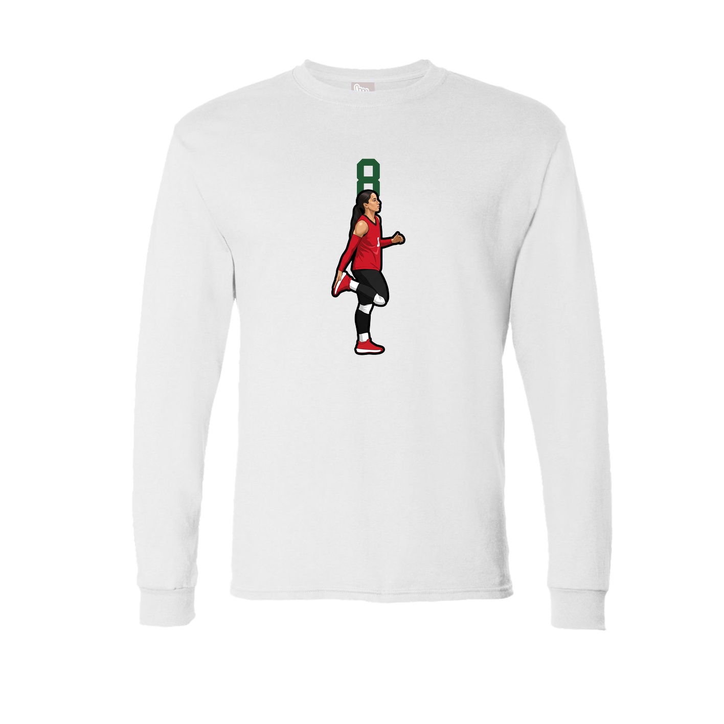 Long Sleeve Tee — Number Top in White
