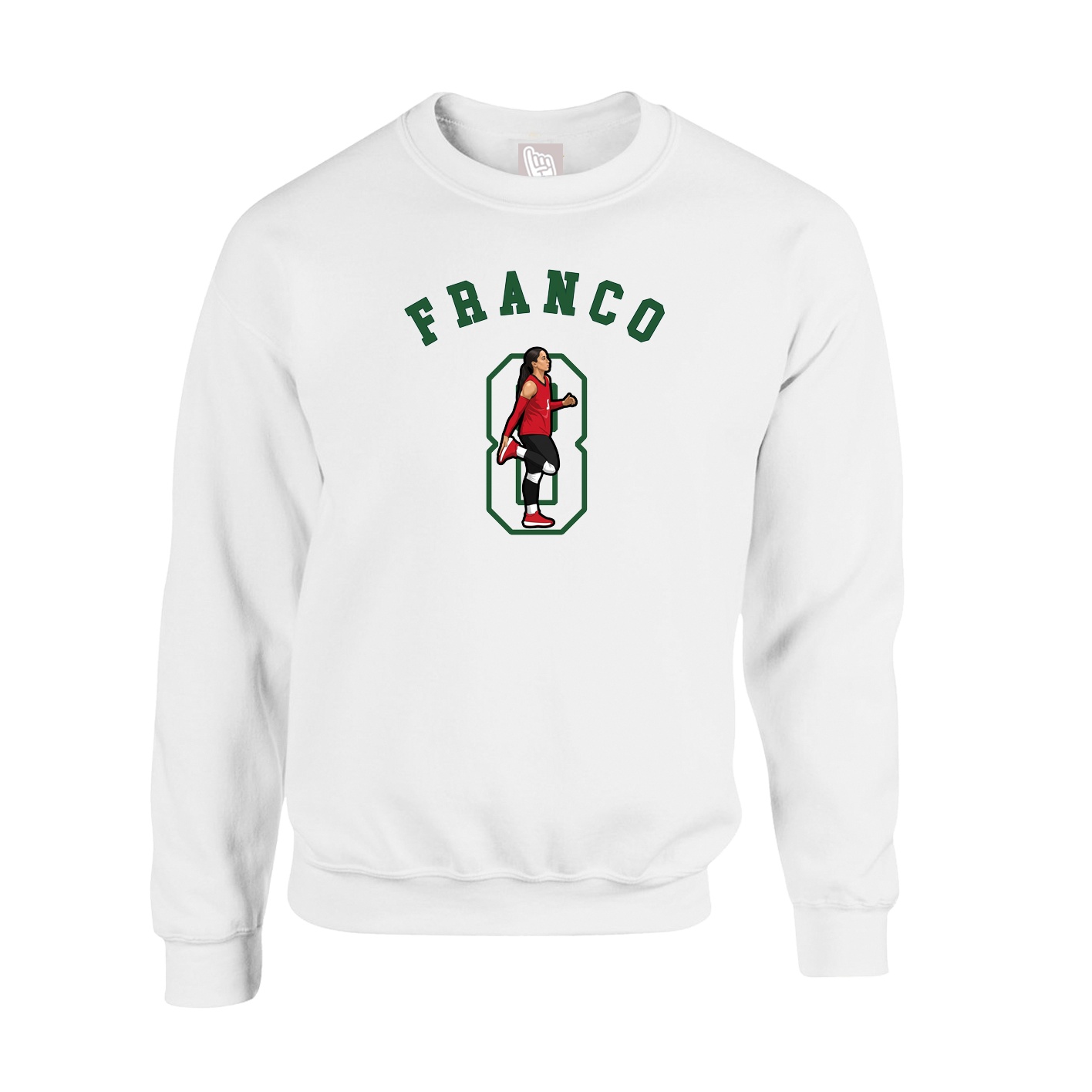 Fleece Crew — Shirsey Arch in White