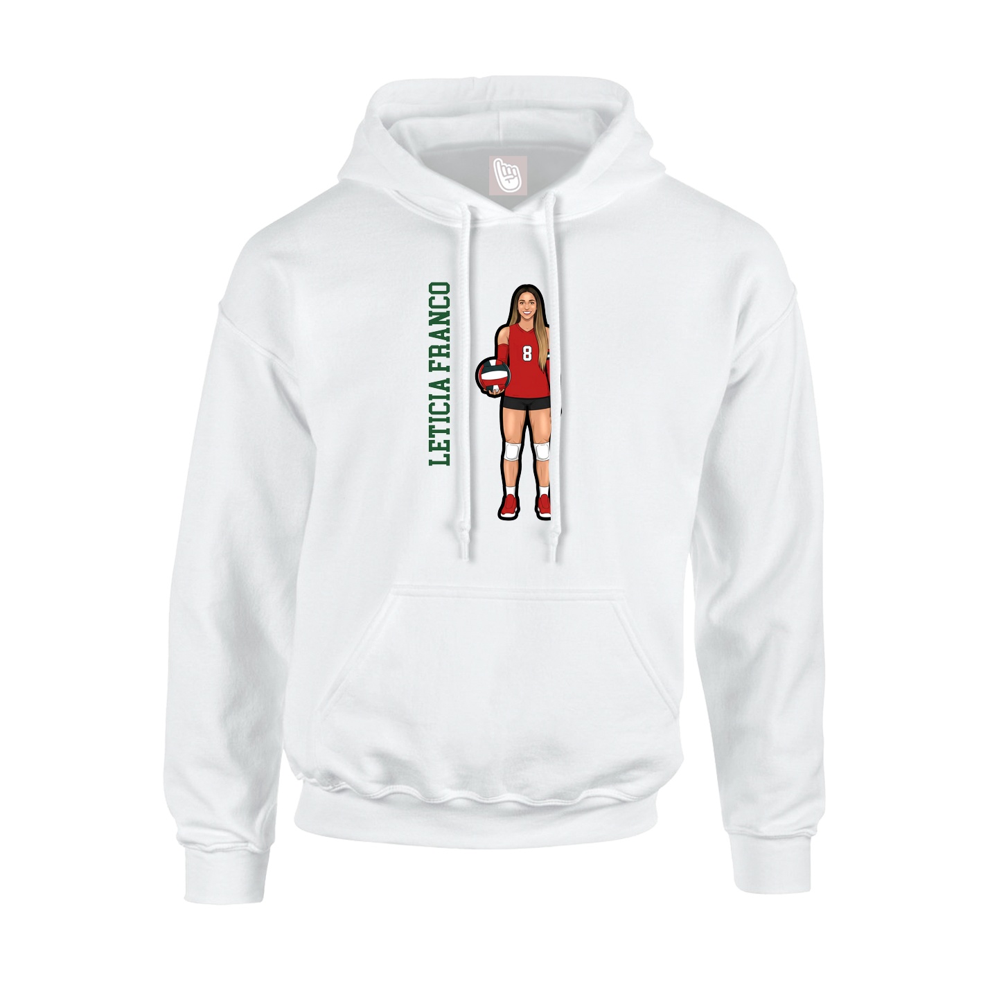 Youth Hoodie — Name Vertical in White