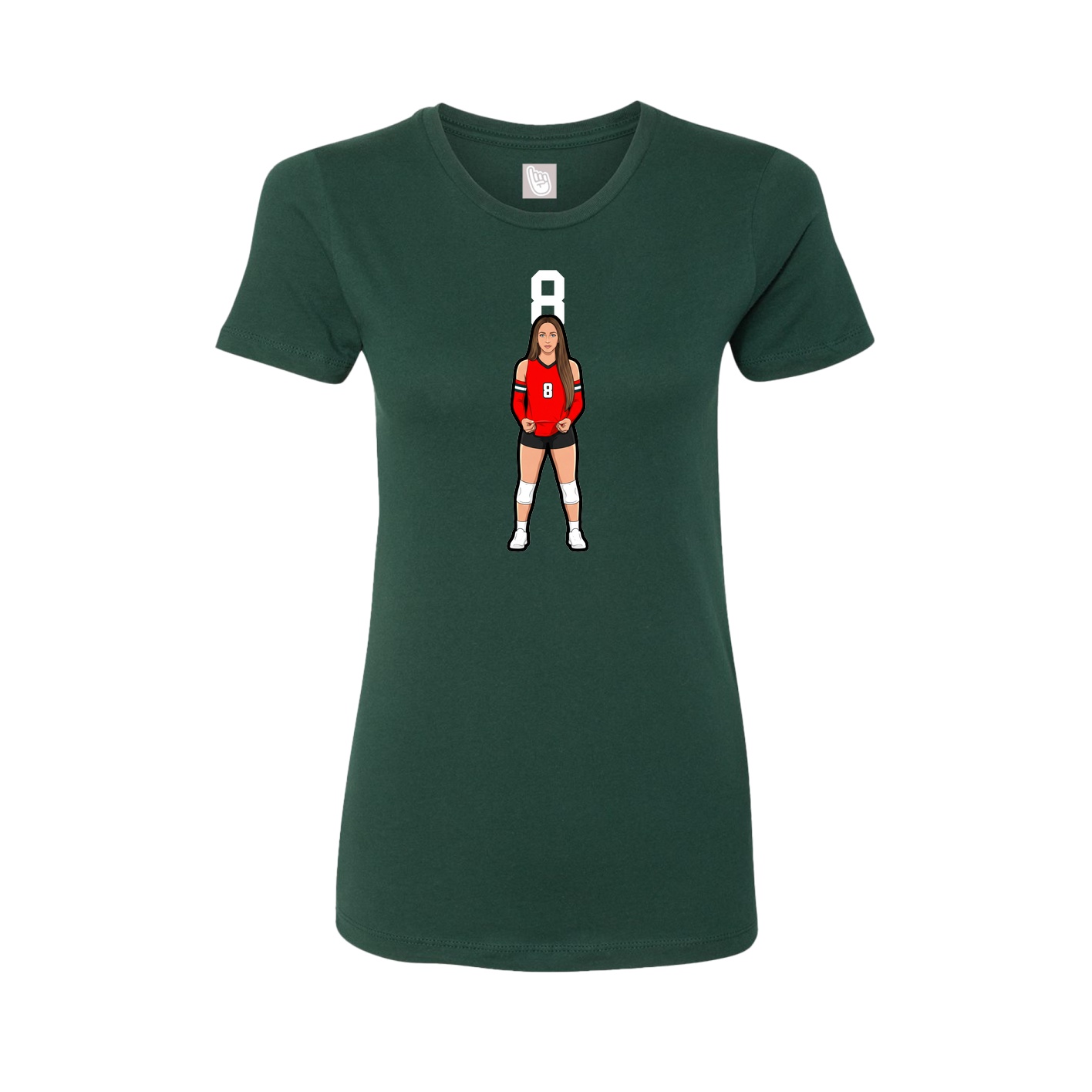 Womens Tee — Number Top in Green