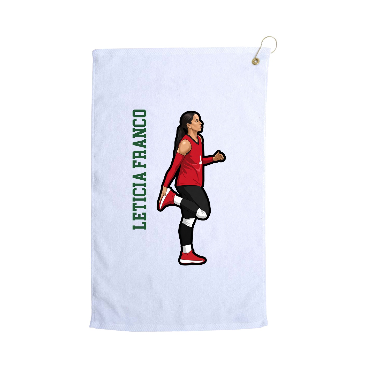Golf Towel — Name Vertical in White