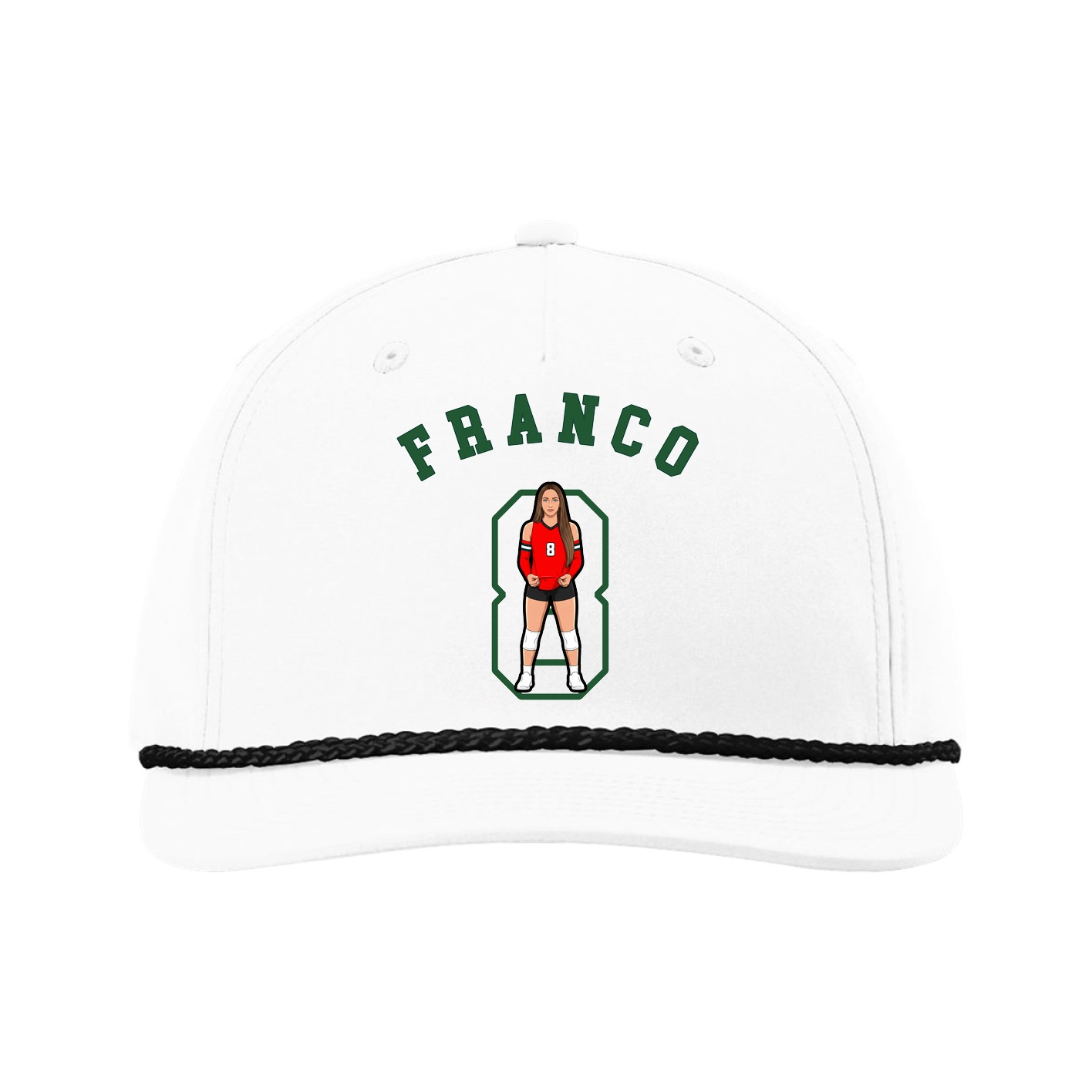 Five-Panel Classic Rope Cap — Shirsey Arch in White