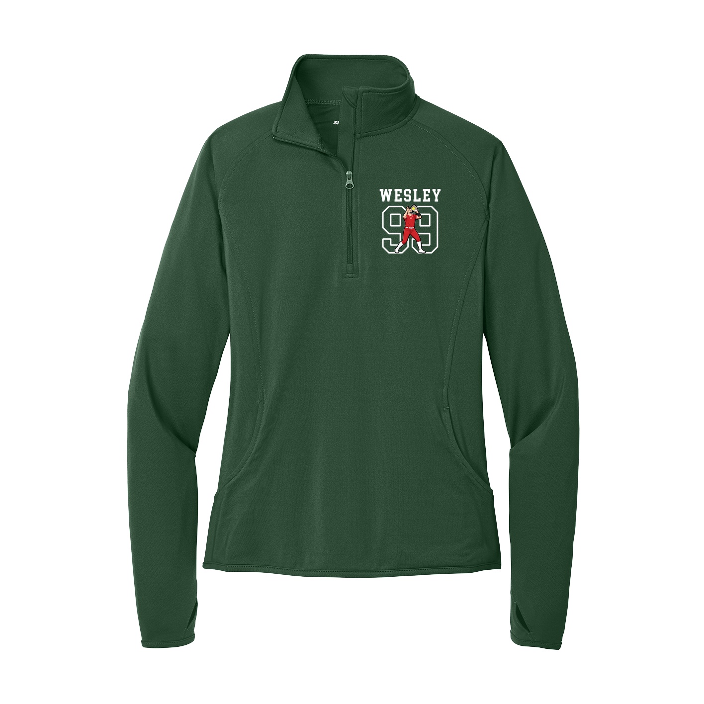 Women's Q-Zip Pullover — Shirsey in Green