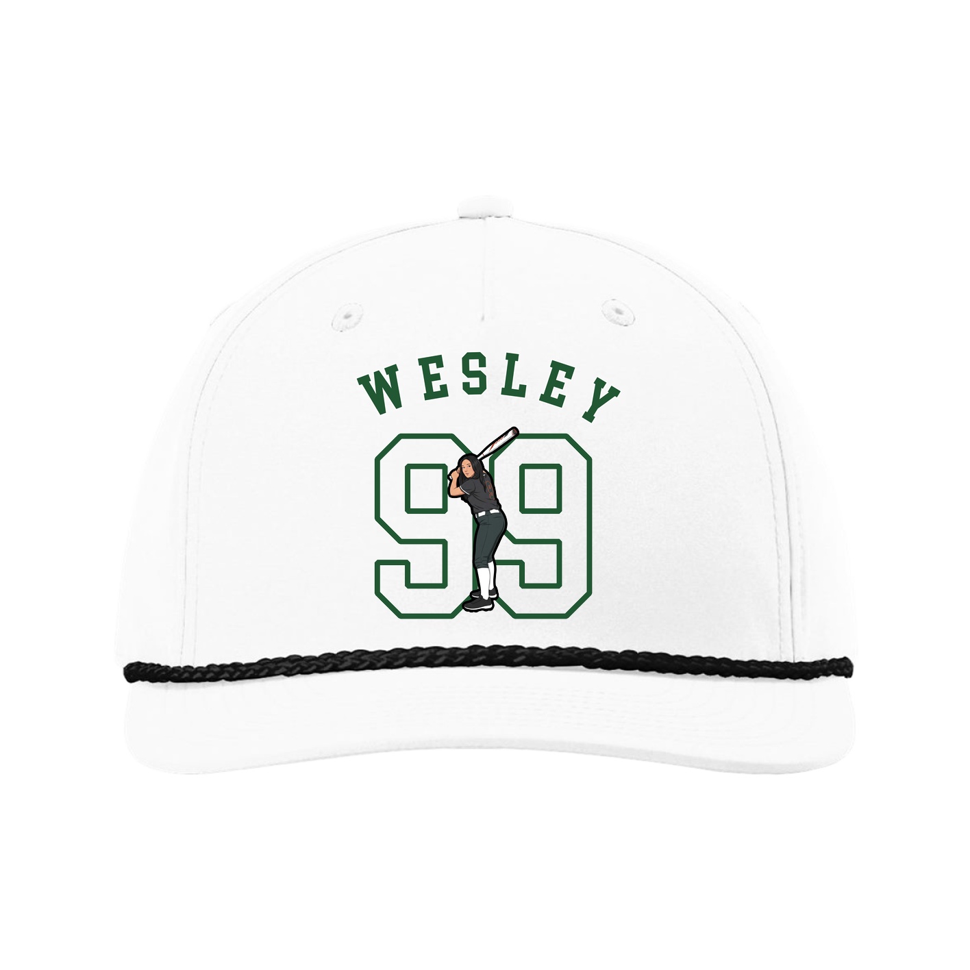 Five-Panel Classic Rope Cap — Shirsey Arch in White