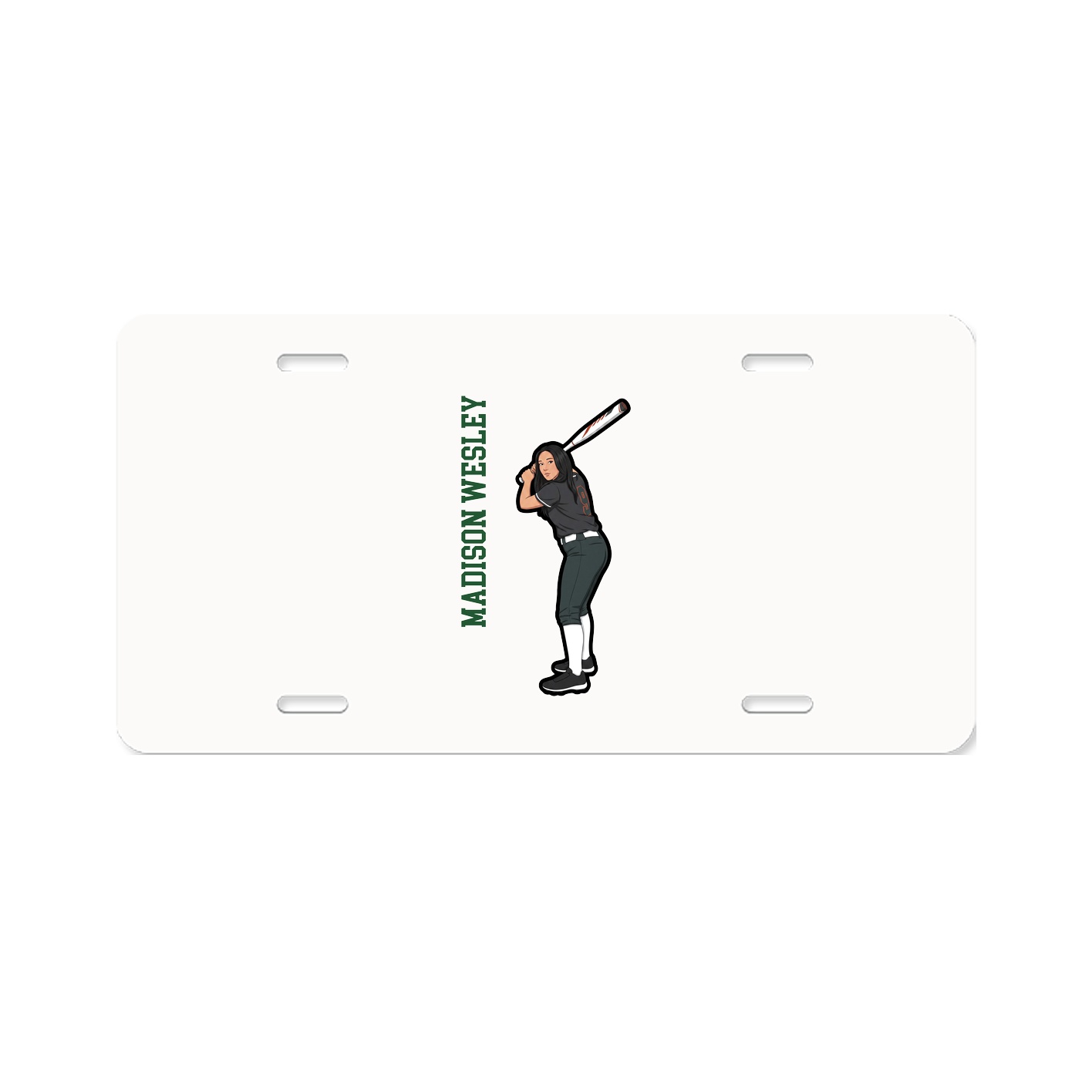 License Plate — Name Vertical in Classic