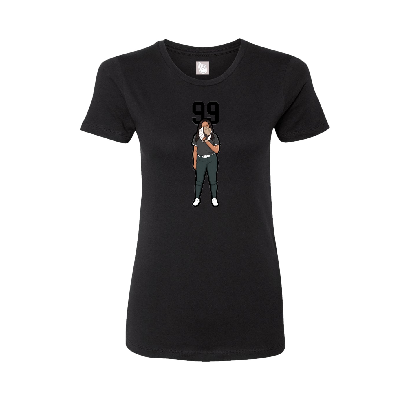 Womens Tee — Number Top in Black