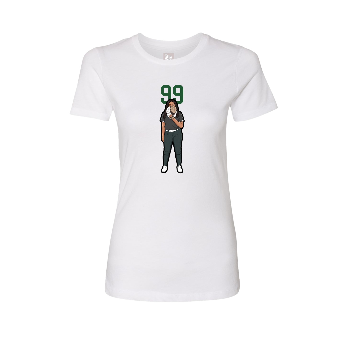 Womens Tee — Number Top in White