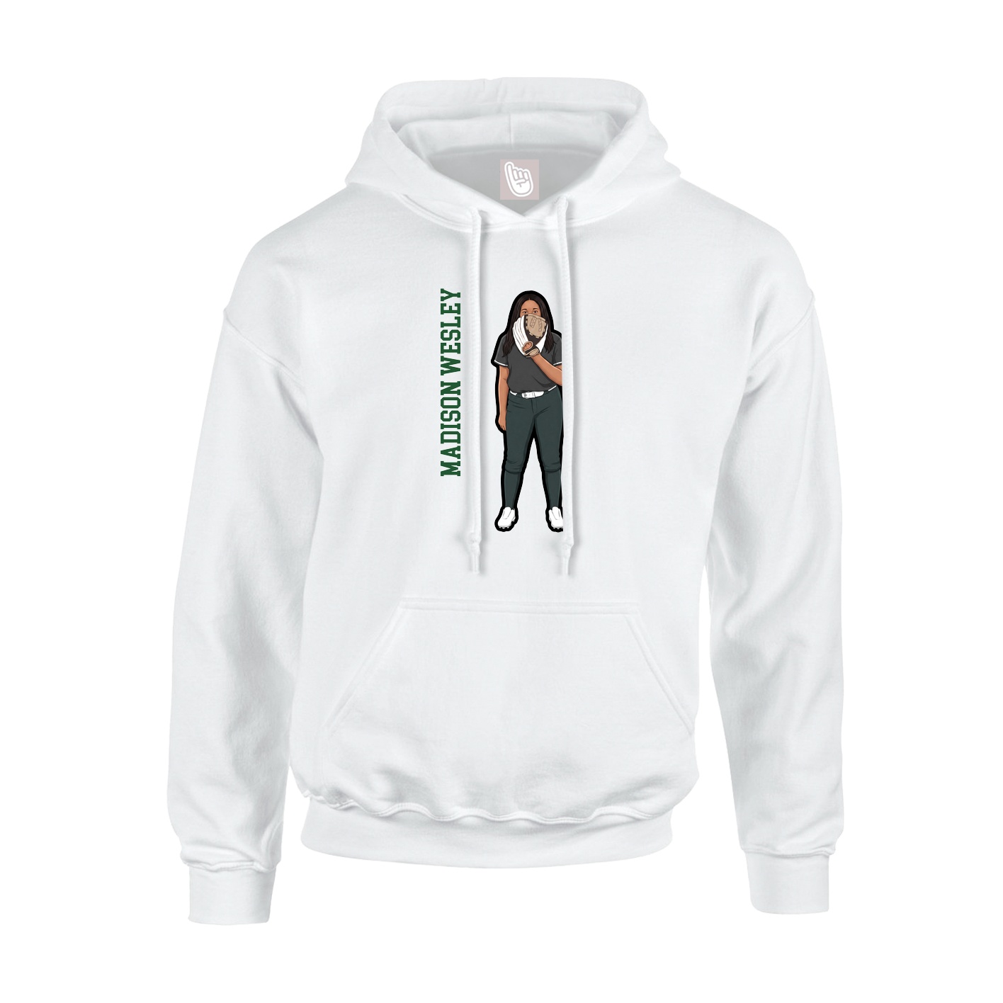 Hoodie — Name Vertical in White