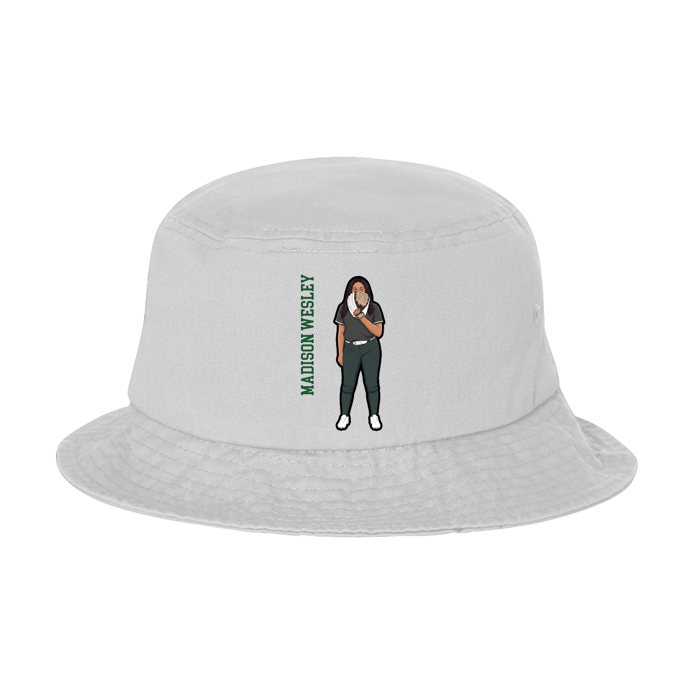 Bucket Cap — Name Vertical in White