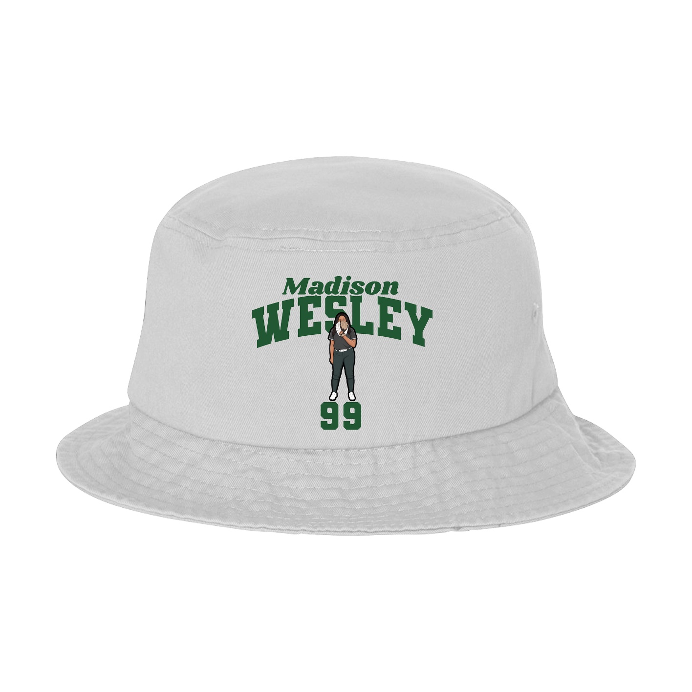 Bucket Cap — Signature Arch in White