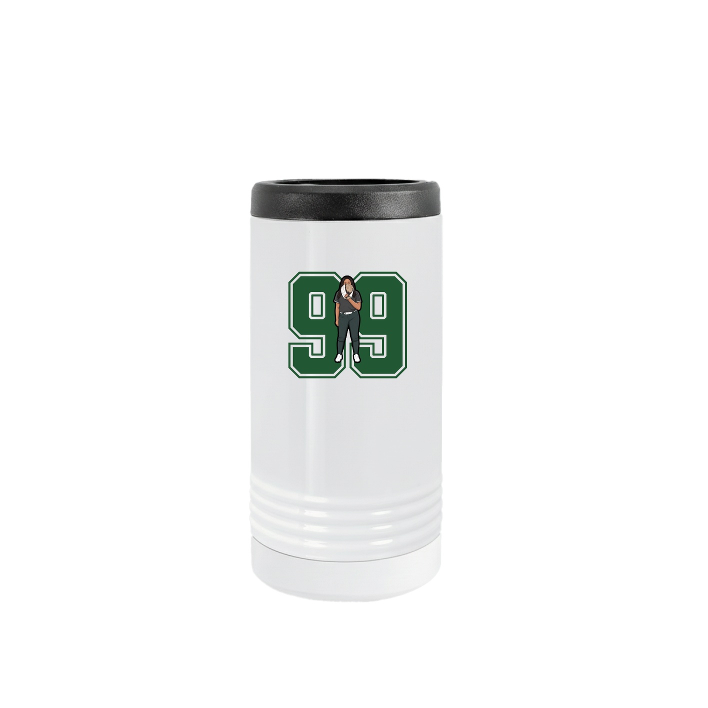 Slim Beverage Holder — Number in White