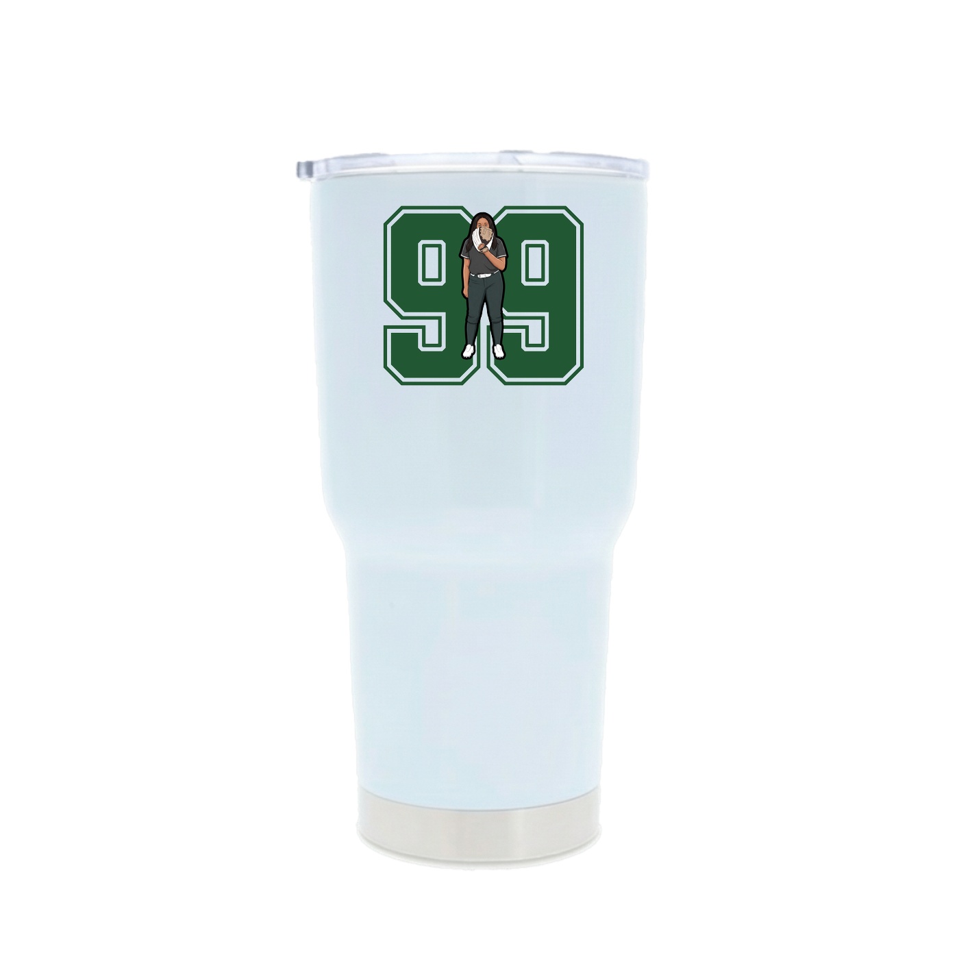 30oz Stainless Steel Tumbler — Number in White