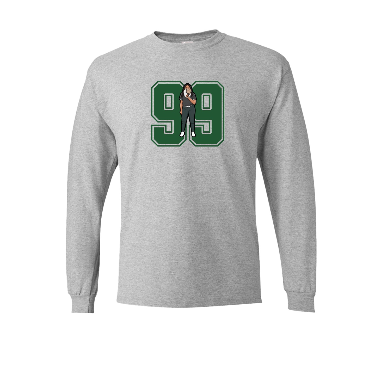 Long Sleeve Tee — Number in Grey