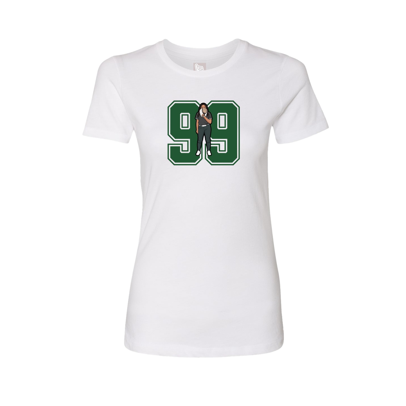 Womens Tee — Number in White
