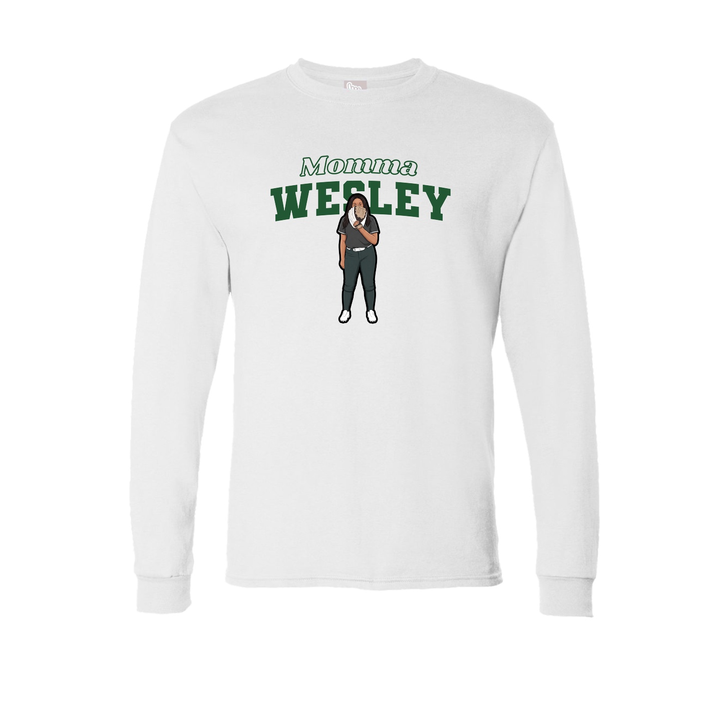 Long Sleeve Tee — Mothers Day Block in White