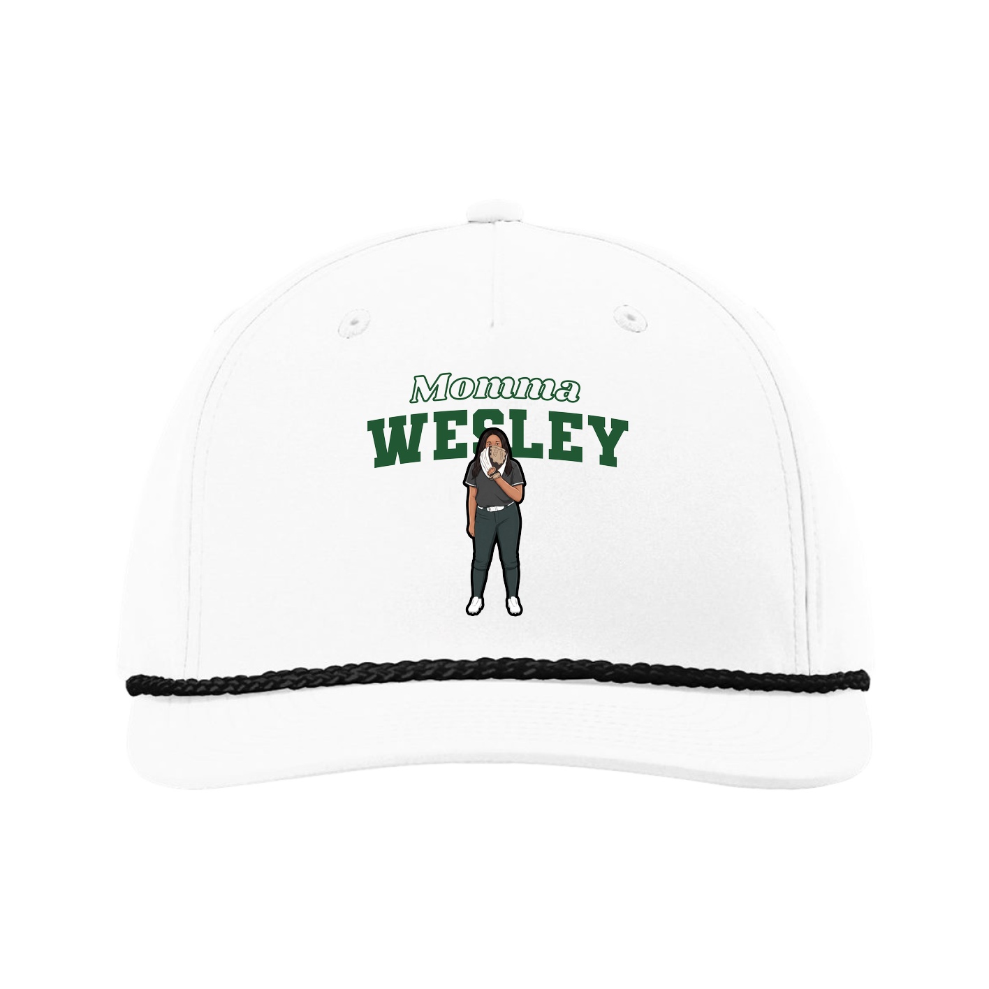 Five-Panel Classic Rope Cap — Mothers Day Block in White