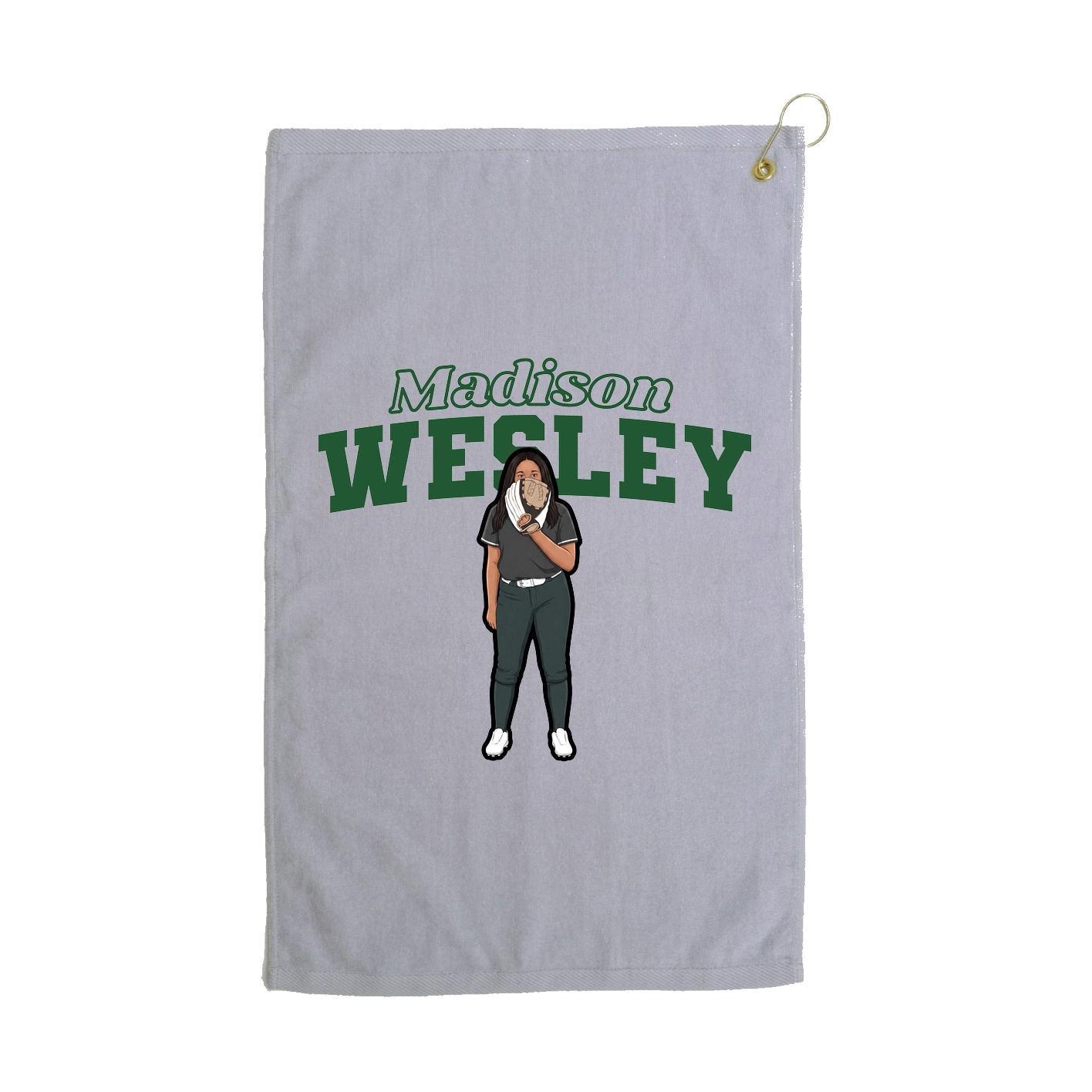 Golf Towel — Name Arch in Grey