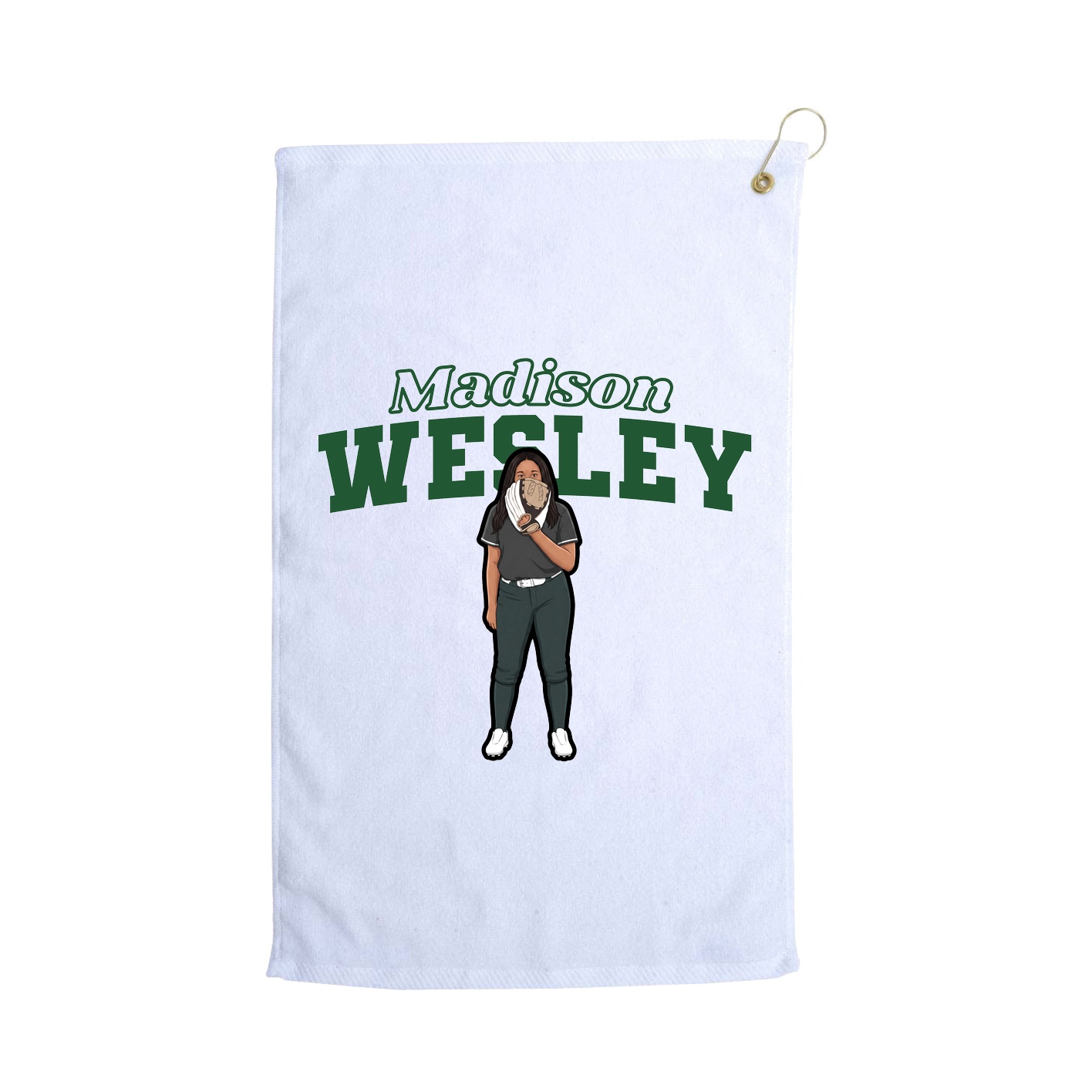 Golf Towel — Name Arch in White