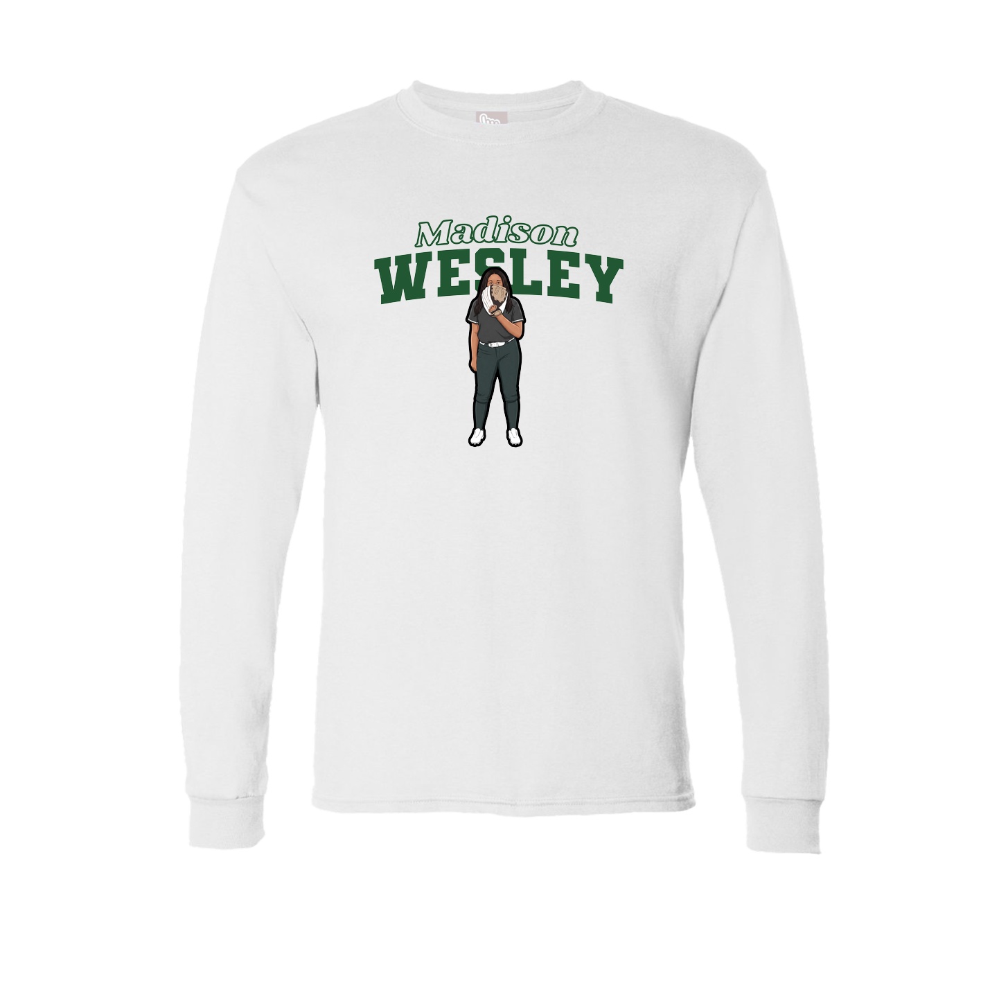 Long Sleeve Tee — Name Arch in White