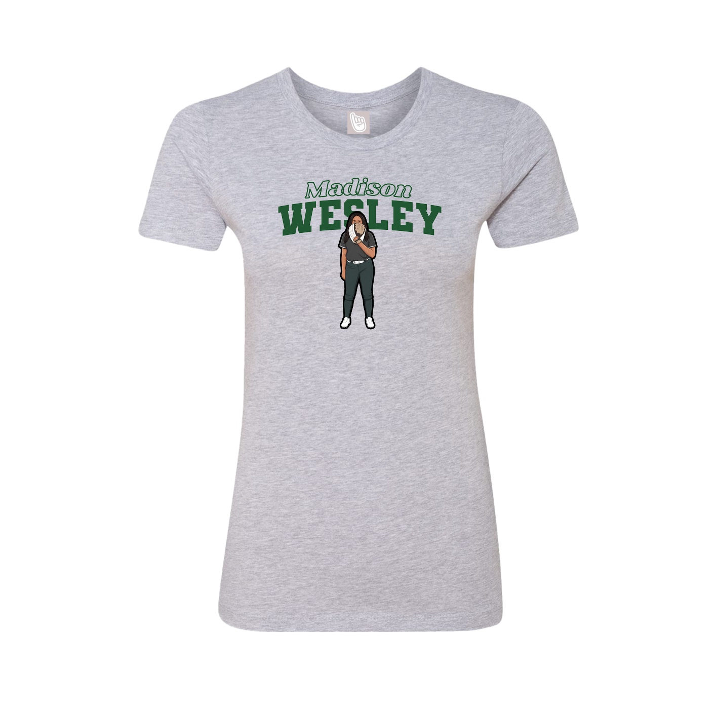 Womens Tee — Name Arch in Grey