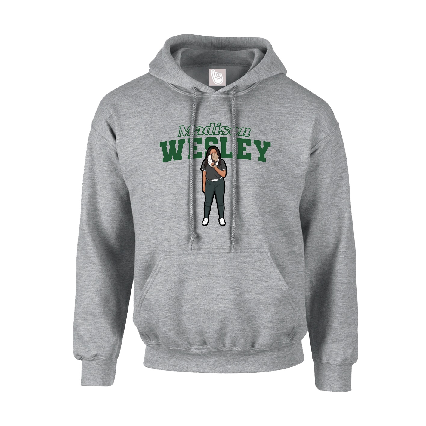 Youth Hoodie — Name Arch in Grey