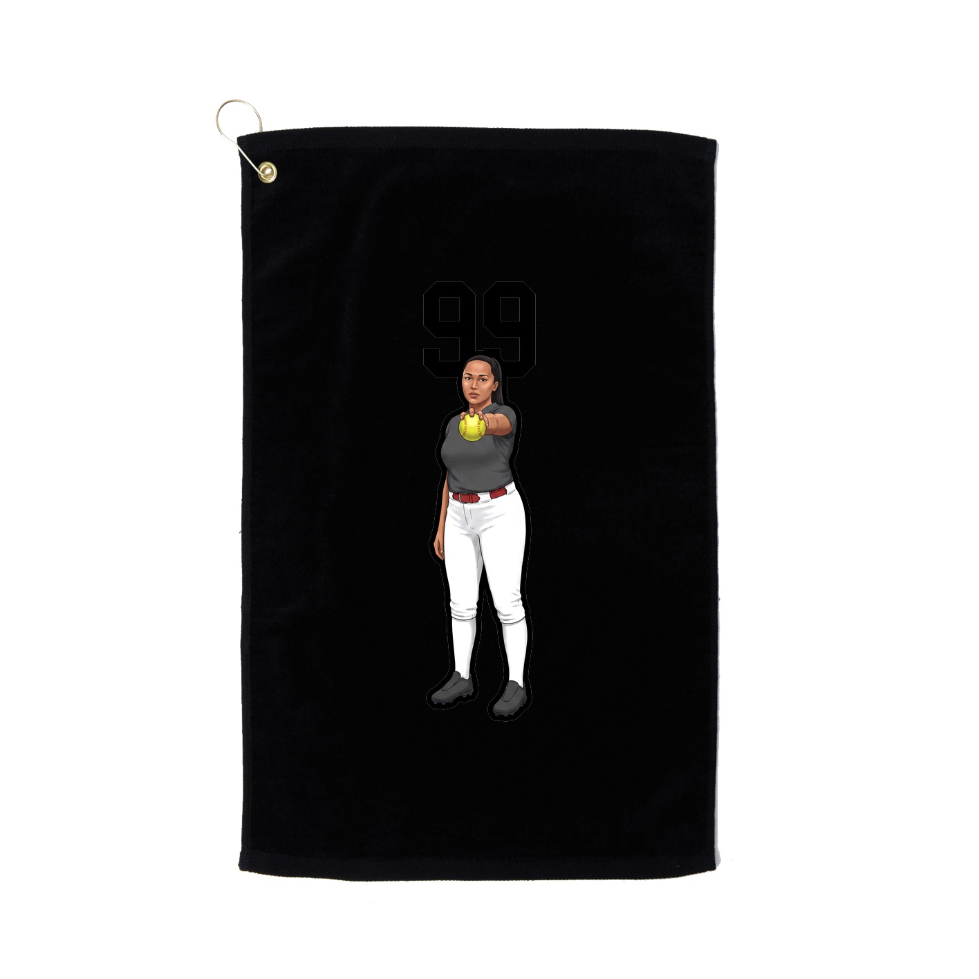 Golf Towel — Number Top in Black