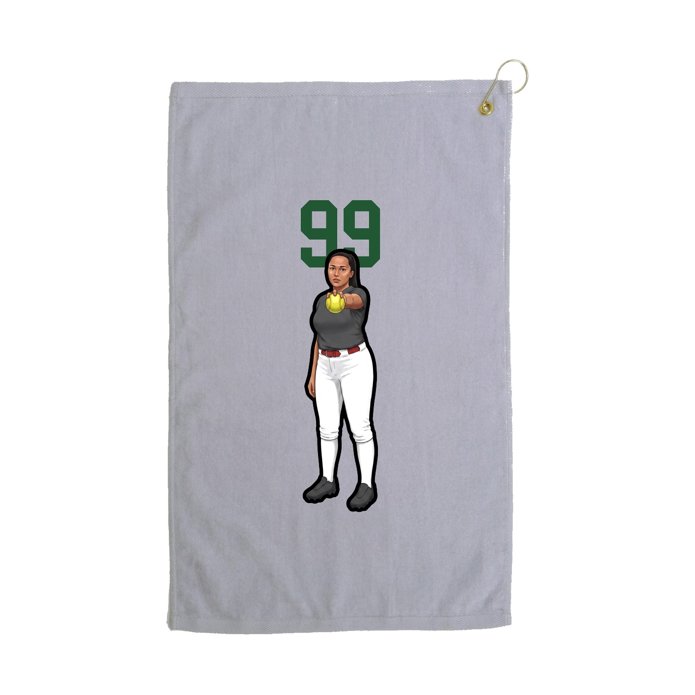 Golf Towel — Number Top in Grey