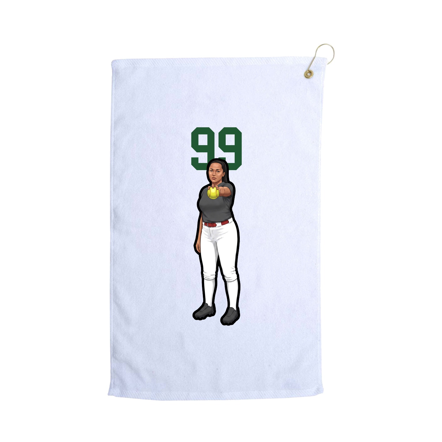 Golf Towel — Number Top in White
