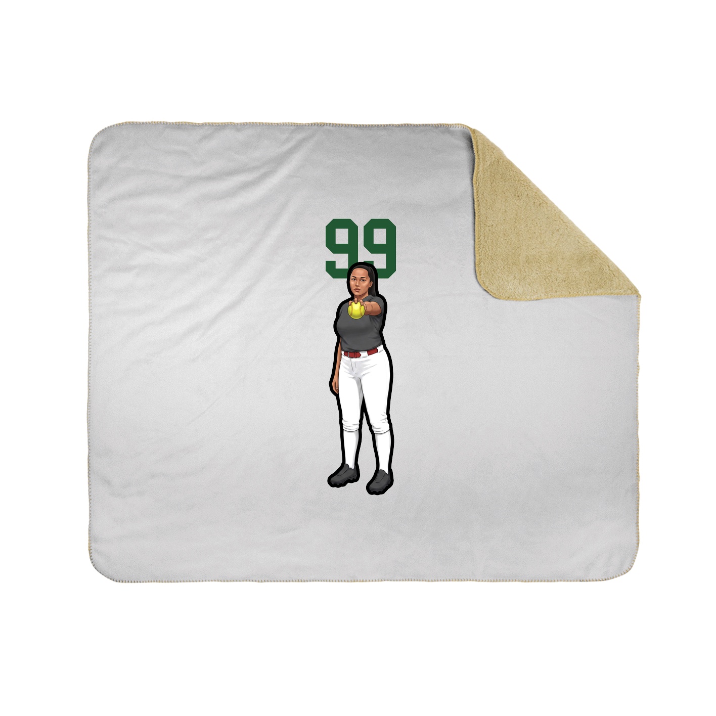 Throw Blanket — Number Top in White