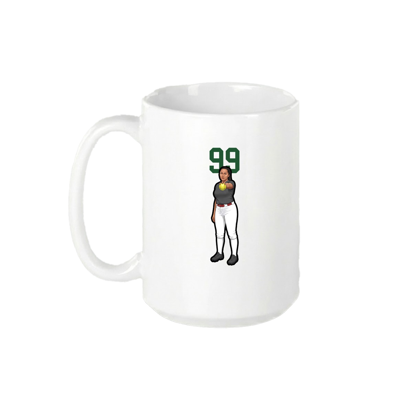15oz Coffee Mug — Number Top in White