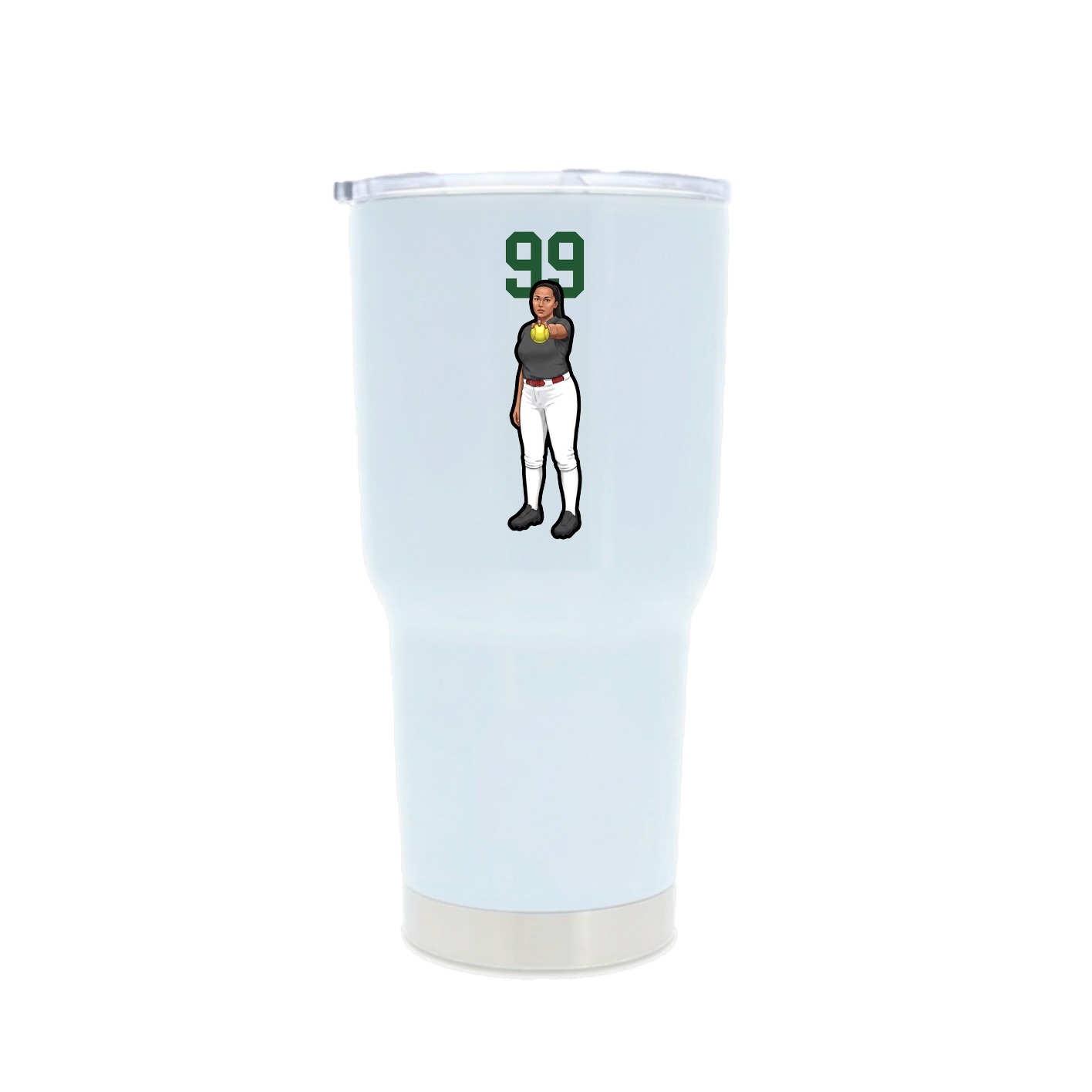 30oz Stainless Steel Tumbler — Number Top in White