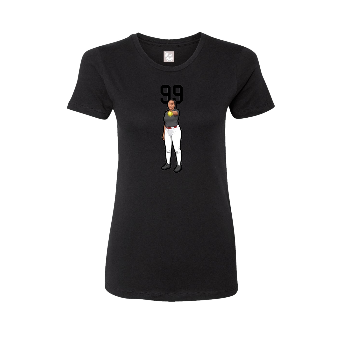 Womens Tee — Number Top in Black