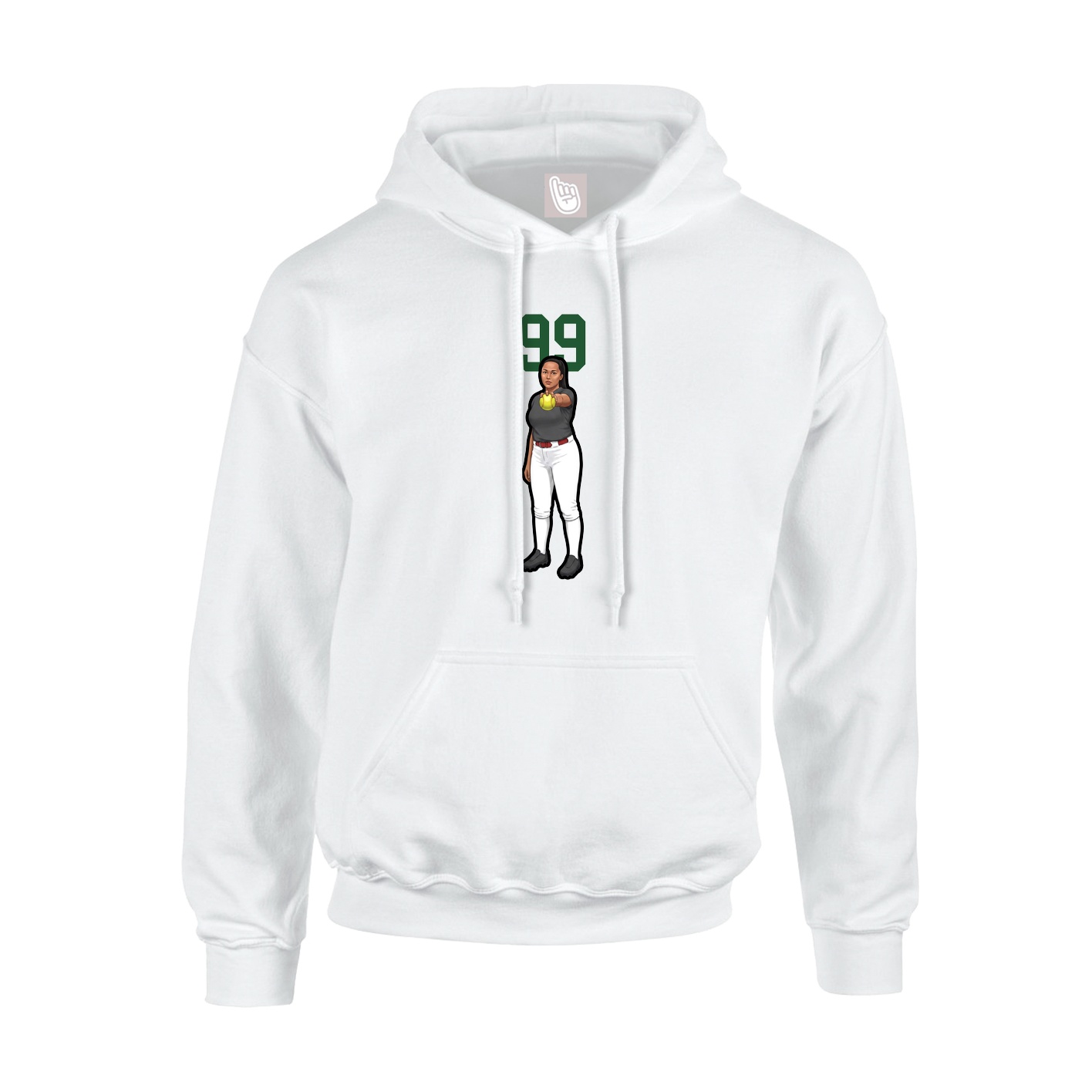 Hoodie — Number Top in White