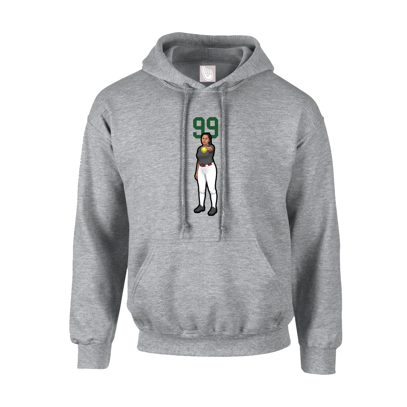 Youth Hoodie — Number Top in Grey