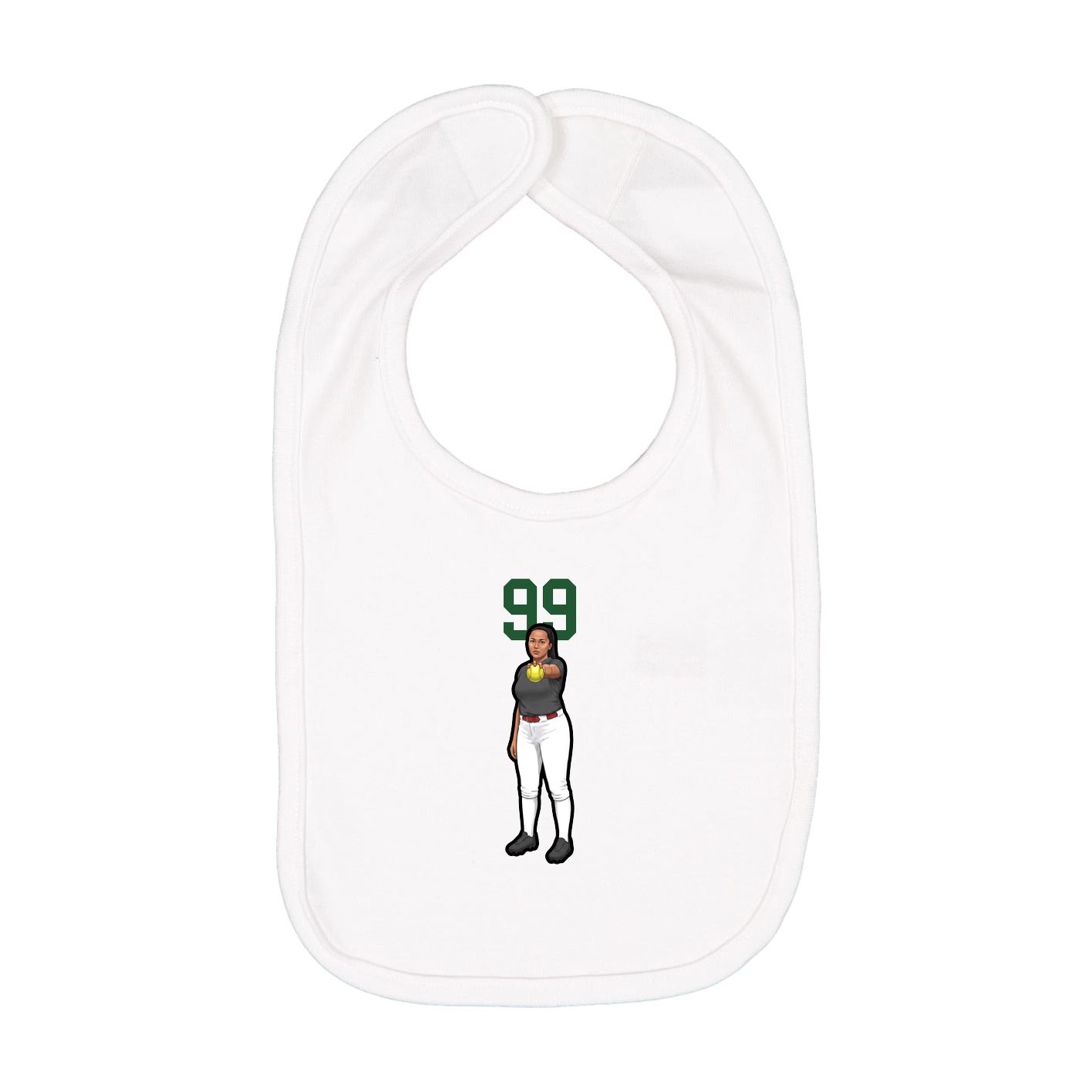 Infant Bib — Number Top in White