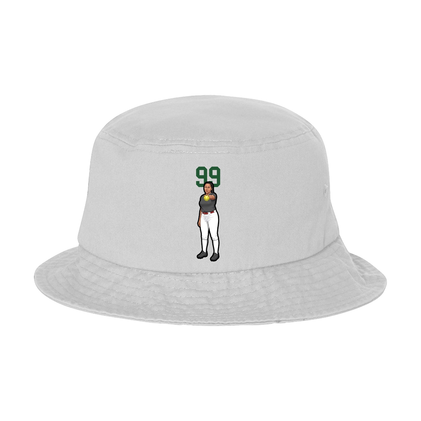 Bucket Cap — Number Top in White