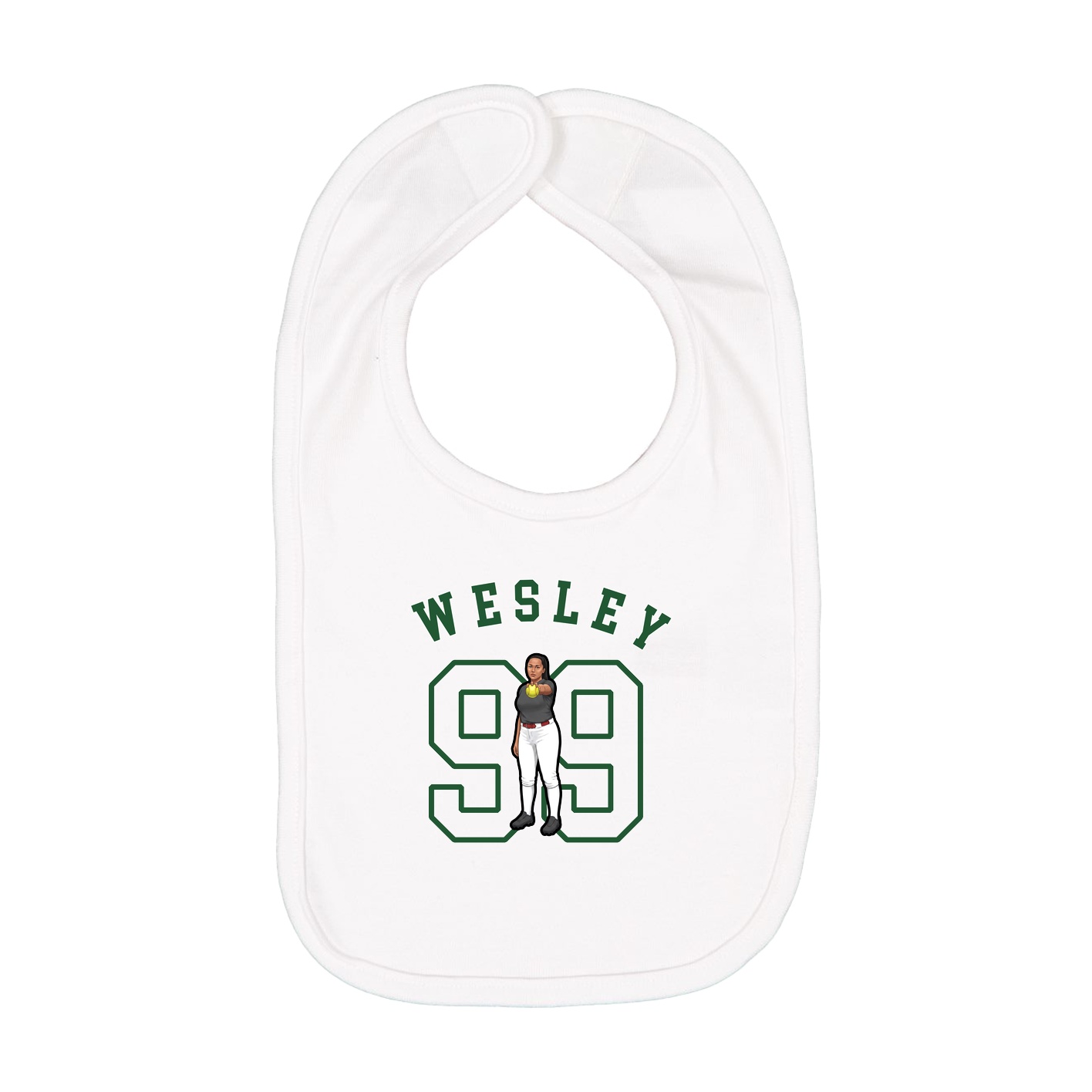 Infant Bib — Shirsey Arch in White