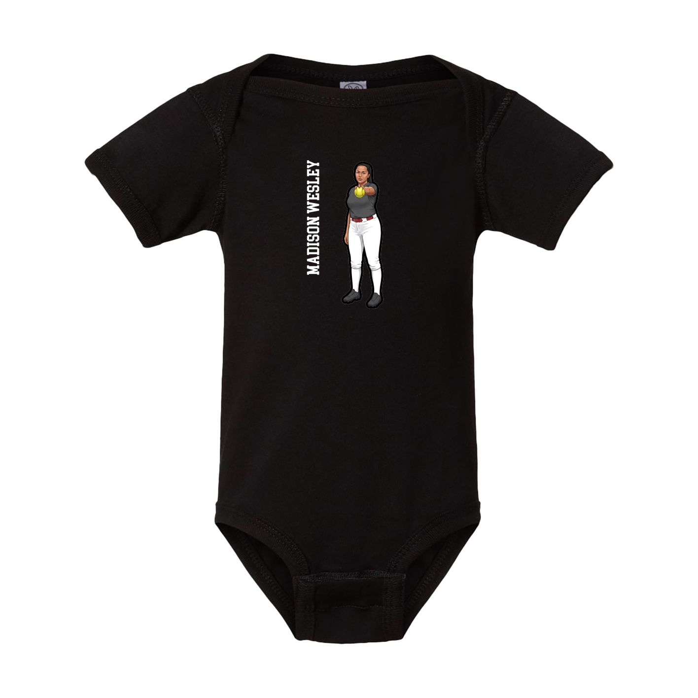 Baby Onesie — Name Vertical in Black