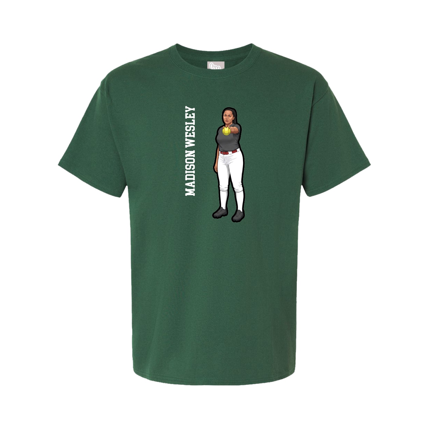 Tee — Name Vertical in Green