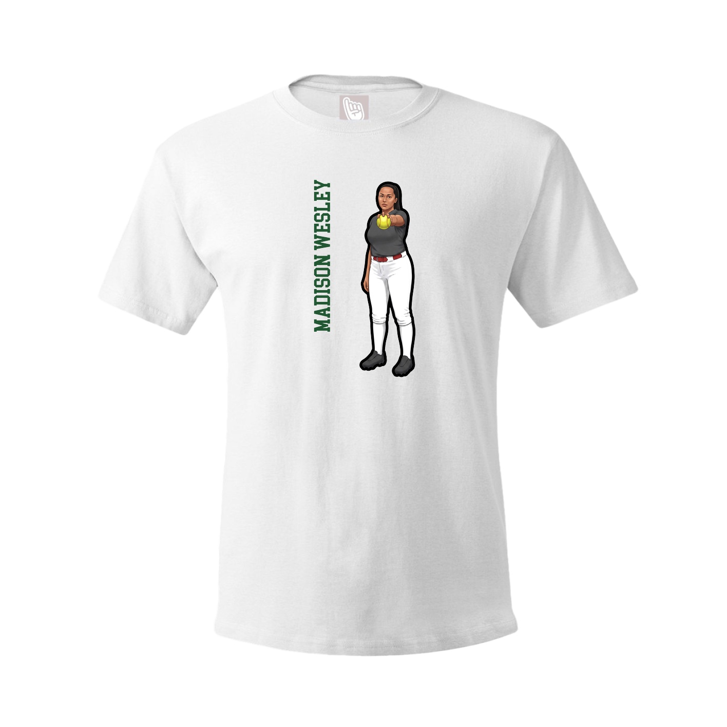 Youth Tee — Name Vertical in White